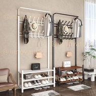 G03衣帽架 掛衣架 換鞋凳一體櫃 鞋架 收納架 架子 Coat rack # Shoe rack # Shoe changing stool 全新免運費