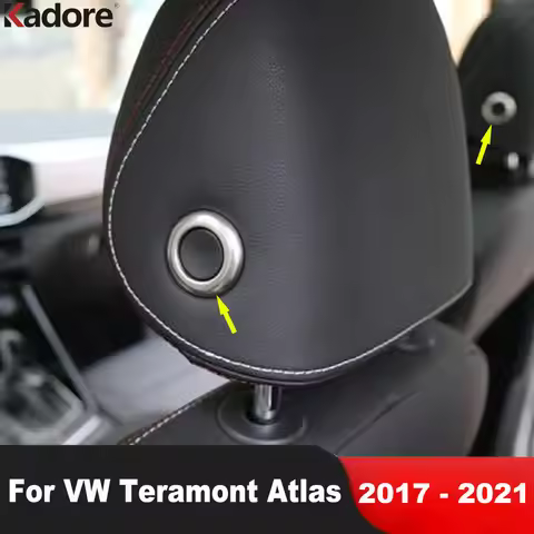 Car Seat Headrest Adjust Switch Button Cover Trim For Volkswage VW Teramont Atlas 2017-2021 Carbon F