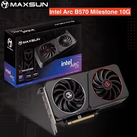 MAXSUN Original New Intel Arc B570 Milestone 10G GDDR6 2500MHz PCIe4.0 x8 Dual Fan Cooling Graphics 