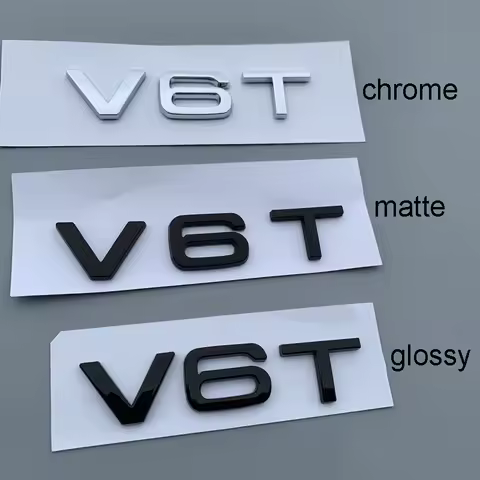 ABS Letter Number V6T V8T V10 Emblem for A4L A5 A6L A7 A8L TT RS7 SQ5 Car Styling Fender Side Badge 