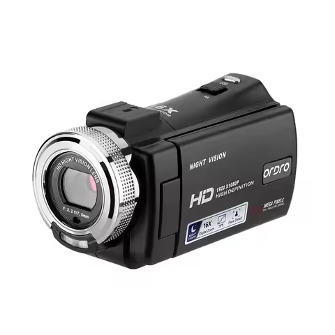 Ordro HDV-V12 1080P Full HD Video Camera Camcorder 16x Digital Zoom Digital Rotation LCD Screen 30MP