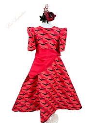 Filipiniana Costume for KIDS, Modern Filipiniana with bandana, Buwan ng Wika Maria Clara Red Signatu