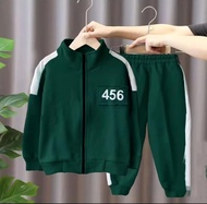 Jacket anak Squid Game Pakaiana anak laki laki dan perempuan bahan Fleece Tebal 1-8 Tahun