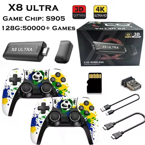 X8 ULTRA Classic Retro Game Console: Supports TV Connectivity, Features 10,000+ Built-in Games, and 