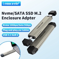 Lemorele SD3L ตู้ SSD M2 USB 3.1 Gen 2 To NVMe NGFF 10Gbps เคส SSD เอสเอสดีของเครื่องพีซีเครื่องมือแ