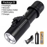 HaixnFire DV12ไฟฉายดำน้ำลึก T6 LEDไฟฉายกันน้ำสำหรับตกปลาใต้น้ำไฟตั้งแคมป์