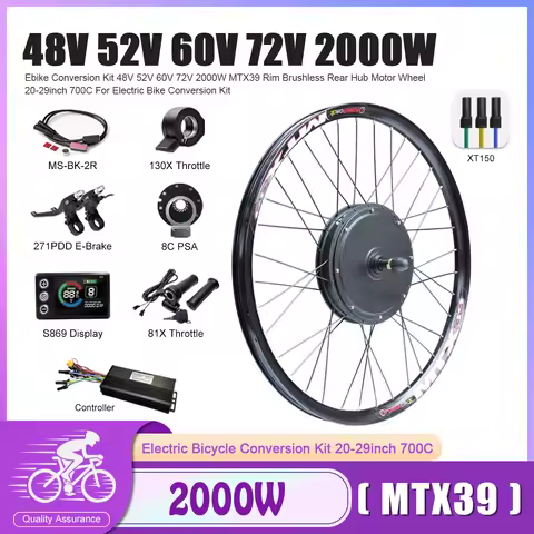 electric bicycle kit 2000W Electric Bike Conversion Kit Brushless Motor Rear Wheel hub motor 48V52V6