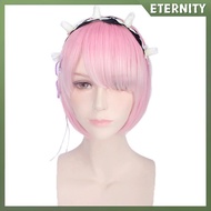 ETERNITY Hajimeru Isekai Seikatsu Rem Ram Twins Blue Pink Cosplay Wig +Pins Party New