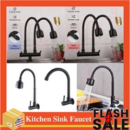 SUS304 Stainless Steel Kitchen Sink Flexible Hose Single Cold Water Tap Sinki Paip Wall Faucet Kitch