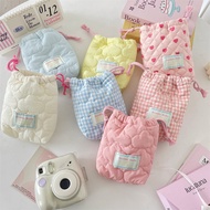 Cute Quilted Camera Pouch CCD Polaroid Storage Bag, Soft Shockproof Dustproof Mini Bag