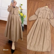 GAMIS WANITA ARASYA DRESS BO TOYOBO KANCING DEPAN ( BUSUI FRIENDLY )