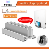 Vertical Laptop Stand 2 Slots Adjustable Aluminium Base Laptop Holder for MacBook Pro Air, iPad, Phone,Tablet Space-Saving