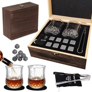 whisky Glass Cup Wooden Box stones Suit Whisky stone Whiskey Glass Set FK1L