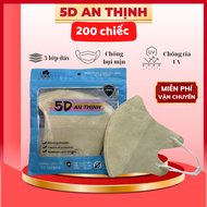 Combo 400 Cái Khẩu Trang 5D AN THỊNH 3 Lớp Kháng Bụi Dùng một lần che mặt mask Nhung