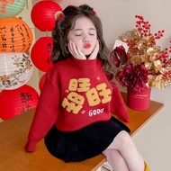 Next Day Baby Red Sweater Autumn Winter Children Clothes Girls New Year Tops