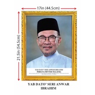 Bingkai Potret Gambar Perdana Menteri Malaysia, Prime Minister Portrait - Yab Dota' Seri Anwar Bin I