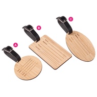 LT 2972 Luggage Tag Wood + PU (strap)