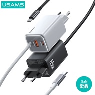 USAMS CC266 JC Series 3-Port Charger + Type-C Cable GaN Fast Charging 65W