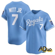 Kansas City Royals T-shirt # 7 Bobby Witt Jr. Light Blue Alternate Limited Baseball Jerseys