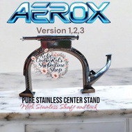 Aerox V1/V2 Center Stand Pure Stainless 304 with axle and Cliplock Aerox 155 Aerox V1 Aerox V2