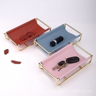 Ins Storage Tray Household Key Tray Makeup Iron Art Nordic Style Storage Rack Jewelry Leather Dressi