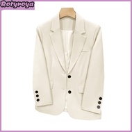 Womens Casual Blazer Lapel Collar Sring Autumn Jacket Office Lady Vintage Loose Suit for Daily Wear 