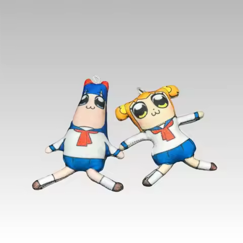 Game Pop Team Epic Popuko Pipimi Cosplay Plush Dolls Handmade Abstract Wire Skeleton Stuffed Toys Ha
