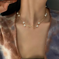 FF Double-Layer Pearl String Choker Necklace - Korean Fashion Jewelry PH