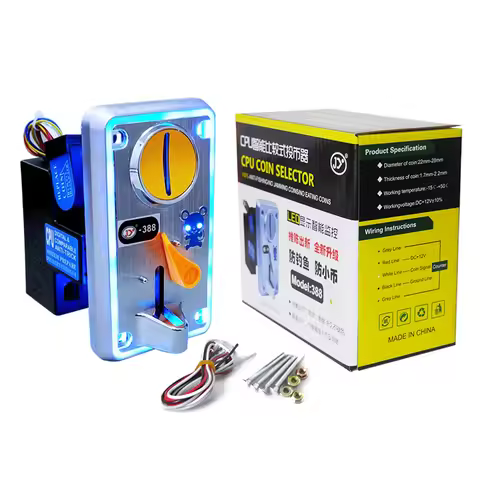Multi Coin Acceptor Electronic JY-388 Colorful Flash LED Selector CPU Comparison For Slot Machine Ar