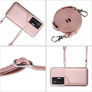 Wallet Purse for VIVO X70 Pro Plus Crossbody Case with Card Holder Women Lanyard Strap Stand Leather Cover Funda
