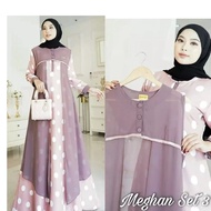 Priskila Cell MEGHAN SET IK Bahan SYAKILA MIX CERUTY LD 110 CM Gamis 2 In1 Dress Rompi Gamis Dres Wanita Terbaru 2022 Dress Santai Wanita Kekinian 2022 Dress Panjang Dewasa Baju Wanita Terbaru 2022 Kekinian VIral OOTD Gamis 2in1 Outer Terpisah