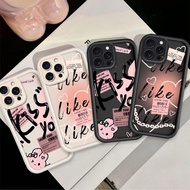 Casing Couple Phone For iPhone 13 14 15 16 Pro Max Cute Cartoon Silicone Kiss Shockproof Cover TPU C