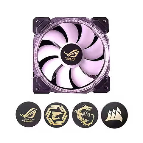 PC Case Fan Stickers LOGO PCB Gilded 12cn Fan Sticker For ROG Gigabyte MSI Computer Accessories
