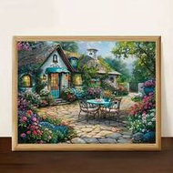 Diamond Art Painting Garden Cottage Landscape Full Diamond Art Decorative Wall Art Hanging Painting 