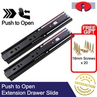 [FREE SCREW] PUSH TO OPEN EXTENSION DRAWER SLIDE PUSH AND OPEN PUSH REBOUND RAIL LACI TOLAK EXTEND P