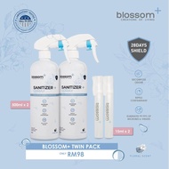 Blossom Plus Twin Pack~500mlx2 &amp; Refillable Pen Clip Spray 15mlx2 | Alcohol-Free | Toxic-Free Sanitizer/Disinfection