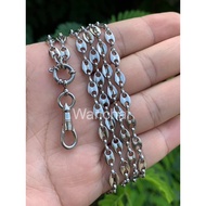 Stainless Steel Necklace Coffee Bean Pattern With Crab Claw And Hub Length 28 Inches