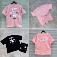 [GENUINE] NEW ERA LA DODGERS PINK EMBROIDERED LOGO SHIRT 16668987* Genuine NEW ERA T-Shirt