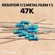 (10 PCS) RESISTOR 1/2W 1/2WATT 47K 47K KILO MF 1% ROHS