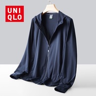Uniqlo Mens Sun Protection Jacket UPF50 + Dark Blue UV Protection Stretch Wear-resistant Hiking and 