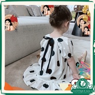 CK~ Girl Dress Polkadot Black White Sweet Design Birthday Party Event Wedding Baju Budak Perempuan B