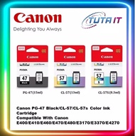 Canon PG-47 Black | Canon CL-57 Color | Canon CL-57S Color Ink Cartridge suitable with E3170 E3370 E3470 E410 E4270 E4570 E470 E477 E480 PG47 CL57