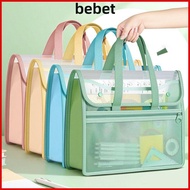 BEBET Transparent Handheld Folder, Transparent Large Capacity File Storage Bag, File Bag PP Portable