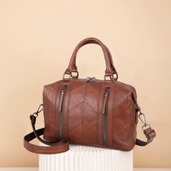 Cobbler Legend Double Zippers Genuine Leather Handbag for Women