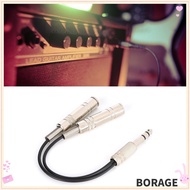 BORAG 6.35mm Male to 2 6.35mm Female, 20cm/7.87in Electric Box Bass Breakout Splitter Cable, Y Audio