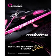 EUPRO SAKURA SOLID CARBON BUTT JOINT PINK FISHING ROD BAITCASTING SPINNING