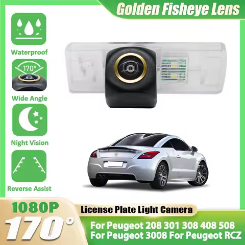HD 1080*720 Fisheye Car Rear View Camera High quality RCA For Peugeot 208 301 308 408 508 For Peugeo
