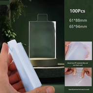 LUImo 100Pcs Clear Pull Tab Raised Card Sleeves Transparent Smooth Protectors for Tabletop Game Coll