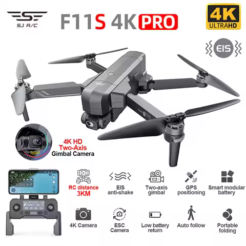 SJRC F11 4K Pro VS SJRC F11S 4K Pro Drone With Camera 3KM WIFI GPS EIS 2-axis Anti-Shake Gimbal FPV 