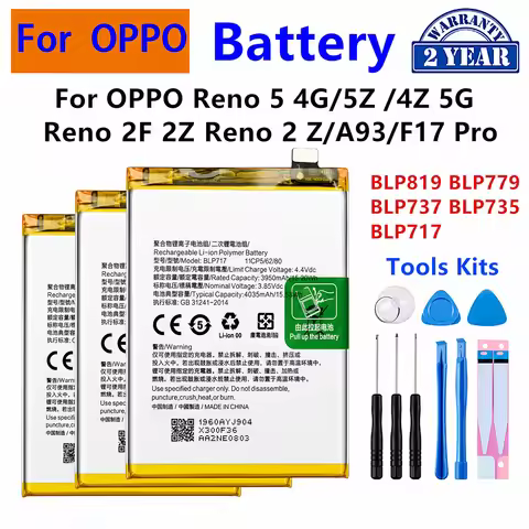 BLP819 BLP779 BLP737 BLP735 BLP717 Battery For OPPO Reno 5 5Z 4Z 4G 5G Reno 2F 2Z Reno Z 2 OPPO A93 